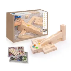 Guidecraft Unit Block Marble Run - 40 pc. set: Rubberwood Education Learning Blocks , STEM Toy for Girls and Boys