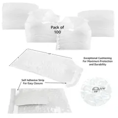 UOFFICE 100 Self-Sealing Bubble Out Bags 4" x 5.5" #1