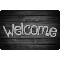 Ashley Productions&reg; The Original Fun Mat&trade;, Welcome Mat, 15.5" x 23.5", Black Wood Welcome