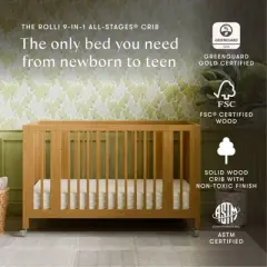 Babyletto Rolli 9-in-1 Convertible All-Stages Crib with Bassinet & Toddler Bed Kits