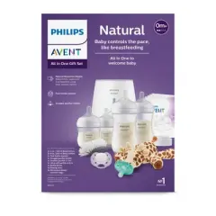Philips Avent Natural with Natural Response Nipple, All-in-One Gift Set with Snuggle Giraffe - 18pc