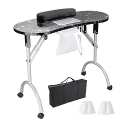 Byootique Portable Folding Manicure Nail Table Station Salon Desk Beauty Salon