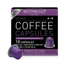 Bestpresso Coffee for Nespresso Original Machine 120 pods Certified Genuine Espresso Intenso Blend(High Intensity), Pods Compatible with Nespresso