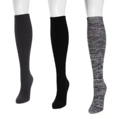 MUK LUKS Women's 3 Pair Pack Knee High Socks