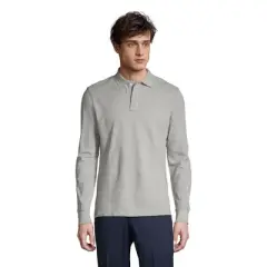 School Uniform Young Men's Long Sleeve Mesh Polo Shirt