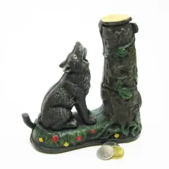Design Toscano Wolf and Squirrel Collectors' Die Cast Iron Mechanical Coin Bank