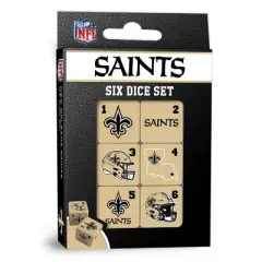 MasterPieces Officially Licensed NFL New Orleans Saints - 6 Piece D6 Gaming Dice Set Ages 6 and Up