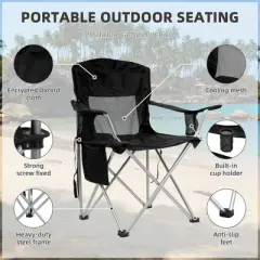 Kumasinova Foldable Camping Chairs with Cup Holder,Portable Chair with Side Pocket,Heavy Duty Beach Chairs for Adults,Outdoor Chairs for Camping&Lawn
