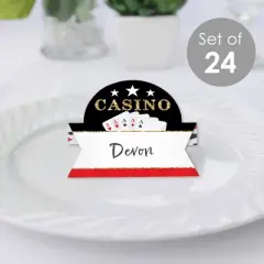 Big Dot of Happiness Las Vegas - Casino Party Tent Buffet Card - Table Setting Name Place Cards - Set of 24