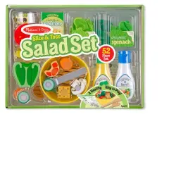 Melissa & Doug Slice and Toss Salad Play Food Set - 52pc Wooden and Felt