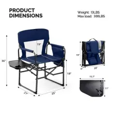 Karl Home Blue Metal Folding Beach Chair(Set of 2)