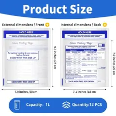 Itopfox 12 Pcs Reusable Microwave Steamer Cooking Bags for Vegetables Potatoes Meat, Perfect for Healthy Steam Cooking, Preserves Nutrients