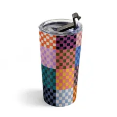 Schatzi Brown Alice Check Multi Travel Mug 20 oz Stainless Steel Travel Mug - Deny Designs