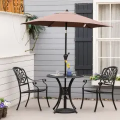 Syemin Patio Side Table, Wrought Iron Hollow Patio Small Side Table for Garden, Balcony, Courtyard, Poolside, Blue, 30.75" * 30.75" * 29.25"