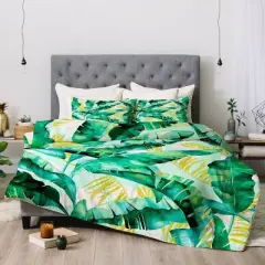 Marta Barragan Camarasa Banana Leaf Comforter & Sham Set Green - Deny Designs