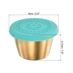 Unique Bargains Stainless Steel Bowls Condiment Containers with Lids Green