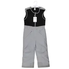 Hudson Baby Unisex Snow Bib Overalls with Fleece Top, Solid Charcoal
