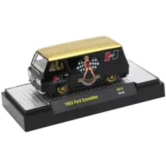 1963 Ford Econoline Van "Hurst" Black with Gold Top Limited Edition to 5500 pieces 1/64 Diecast Model Car by M2 Machines