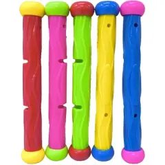 RIPPLE Rainbow Dive Sticks 5pc - Pool Toys, Swimming Skills, Toss & Retrieve, 8+