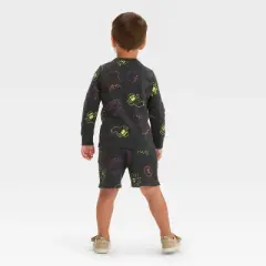 Toddler Boys' Monster Halloween Crewneck and Shorts Set - Cat & Jack&trade; Black