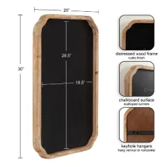 Kate & Laurel All Things Decor 20"X30" Marston Wood Framed Chalkboard Brown