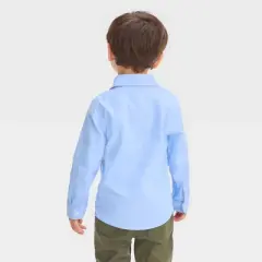 Toddler Boys' Long Sleeve Oxford 'Button-Down' Shirt - Cat & Jack&trade; Blue