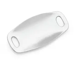 Nambe Pebble Alloy Metal Handled Serving Tray, Silver