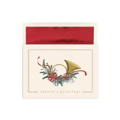 Great Papers! Holiday Greeting Cards French Horn 7.875" x 5.625" 16 Cards/16 Foil-Lined Envelopes