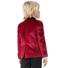 OppoSuits Deluxe Boys Blazer - Dinner Jacket - Burgundy - Red