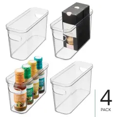 iDesign Plastic Pantry Bin for Kitchen Organizing - Set of 4 - Clear