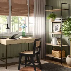 Loring Wood Writing Desk with Drawers and Charging Station - Threshold&trade;