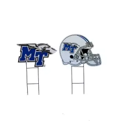 NCAA Middle Tennessee Blue Raiders 2pk Logo and Helmet Garden Stake Set