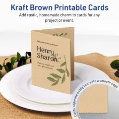 Avery Printable Greeting Cards, 4.25" x 5.5", Kraft Brown, 10ct