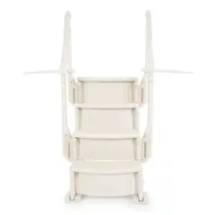 Confer 4 Step Above Ground Outdoor Swimming Pool Ladder Stair Step System with Built-In Handrails for Safe Entry and Exit, Beige