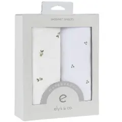 Ely's & Co. Waterproof Bassinet Sheet Set -Berry and Cluster Dot Sage 2 Pack