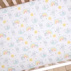 Lambs & Ivy Disney Baby Cozy Friends Winnie The Pooh Fitted Crib Sheet - White