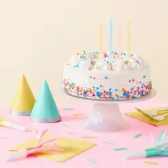 12pk Iridescent Birthday Cake Candles - Spritz&trade;: Tall Long Sparkling Multicolor Wax, 5.875" Height