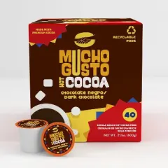 Mucho Gusto Hot Cocoa Dark Chocolate Flavored Pods,Compatible Keurig 2.0 , 40 Ct