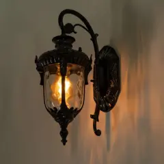 YIYIBYUS Exterior Wall Light Fixture, Waterproof Aluminium with Glass Outdoor Lanterns for Front Porch Patio Garage Hallway