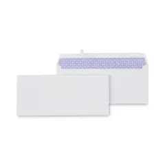 Universal Peel Seal Strip Security Tint Business Envelope, #10, Square Flap, Self-Adhesive Closure, 4.25 x 9.63, White, 500/Box