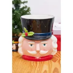 Gallerie II 7.63" Christmas Nutcracker w/ Holly Berry Theme Dolomite Kitchen Utensil Crock Holder