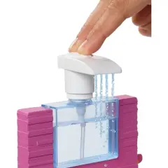Barbie Doll Bathroom with Working Shower and Three Bath Accessories, Gift Set