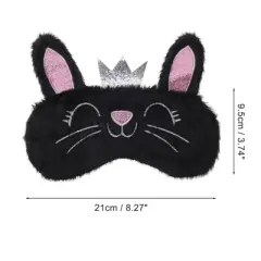 Unique Bargains Fleece Long Ear Cats Eye Mask 1 Pc