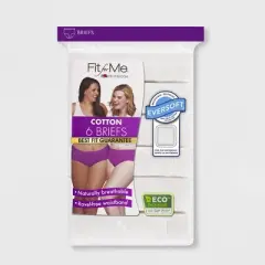Fit for Me by Fruit of the Loom Women's Plus 6pk Cotton White Briefs