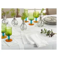 12pk 14"x20" Hemstitch Border Design Placemat White - Saro Lifestyle