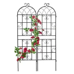 2 Pack Garden Trellis, 71"x19.7" Metal Plant Trellis, Wire Lattice Panel For Climbing Plants, Outdoor Rustproof Trellis Wall Decor For Plants Flowe