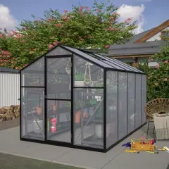 CAVINAS 6x8 ft Polycarbonate Greenhouse with Raised Base and Anchor Aluminum Heavy Duty Walk-in Greenhouses for Backyard