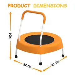 Jump Into Fun 28" Mini Toddler Trampoline Kids With Has removable legs and handles, Anti-slip rubber feet For Indoor And outdoor Use