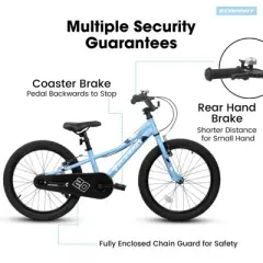 INFURNIC Bicycles 20 Inch Kids Bike with V Brake and Coaster Brake for 4 to 7 Year Olds, Blue, 52.3"*21.6"*30.3"