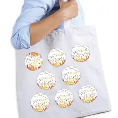 Big Dot of Happiness Fall Foliage Bride - 3 inch Autumn Leaves Bridal Shower and Wedding Party Badge - Pinback Buttons - Set of 8